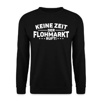Flohmarkt Trödelmarkt Basar Trödler Geschenk - Unisex Pullover - Schwarz - Vorne - Alina (178cm) & Michal (187cm)