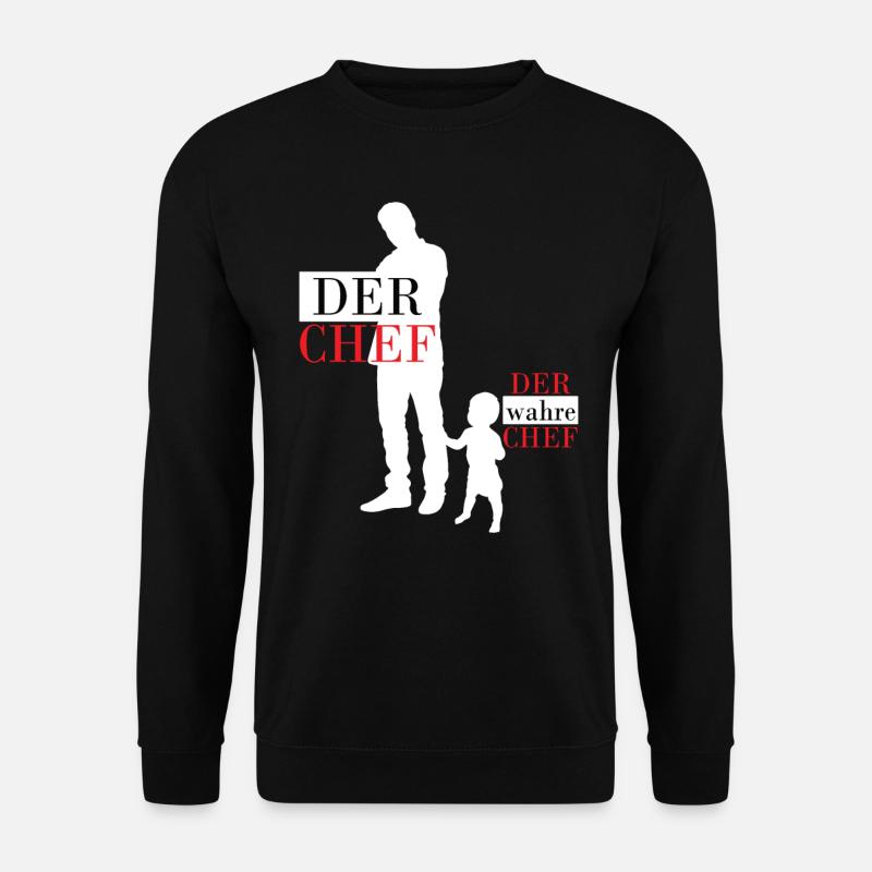 Vater Papa Sohn Partnerlook Outfit Geschenk - Unisex Pullover - Schwarz