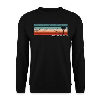 Zu Vino sag ich nie no Wein Weintrinker - Unisex Pullover - Schwarz - Vorne - Alina (178cm) & Michal (187cm)