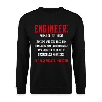 Engineer Funny Definition - Jobs Gift Occupation - Unisex Sweatshirt - black - Front - Alina (178cm) & Michal (187cm)