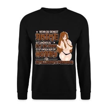 Anime Anime Girl Anime Girl Anime Clothing - Unisex Sweatshirt - black - Front - Alina (178cm) & Michal (187cm)