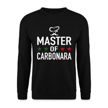 Spaghetti Carbonara Chefkoch Master Of Carbonara - Unisex Pullover - Schwarz - Vorne - Alina (178cm) & Michal (187cm)
