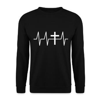 Funny Christian saying about Jesus and God! - Unisex Sweatshirt - black - Front - Alina (178cm) & Michal (187cm)