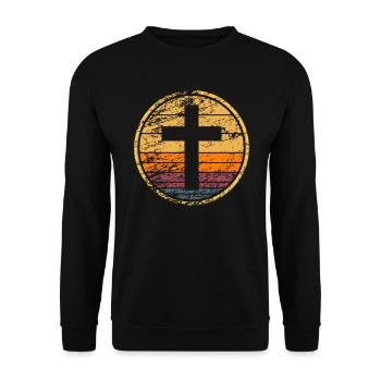 Funny Christian saying about Jesus and God! - Unisex Sweatshirt - black - Front - Alina (178cm) & Michal (187cm)