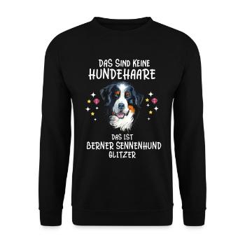 Berner Sennenhund Glitzer Dürrbächler Sennenhunde - Unisex Pullover - Schwarz - Vorne - Alina (178cm) & Michal (187cm)