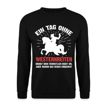 Westernreiten - Unisex Pullover - Schwarz - Vorne - Alina (178cm) & Michal (187cm)