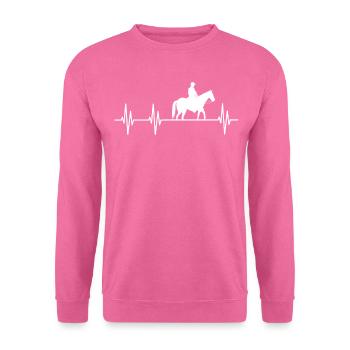 Western cheval ECG battement de cœur - Sweat-shirt Unisexe - rose - Devant