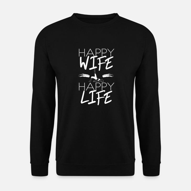 Happy wife Happy life Pilates - Unisex Pullover - Schwarz