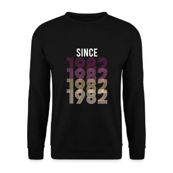 Vintage Since 1982 Geburtstag Geburtsjahr - Unisex Pullover - Schwarz - Vorne - Alina (178cm) & Michal (187cm)