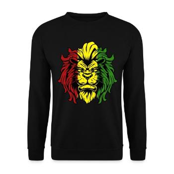 Rasta Löwe Roots Reggae Musik Jah Jamaika Geschenk - Unisex Pullover - Schwarz - Vorne - Alina (178cm) & Michal (187cm)