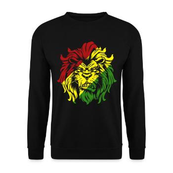 Rasta Löwe Roots Reggae Musik Jah Jamaika Geschenk - Unisex Pullover - Schwarz - Vorne - Alina (178cm) & Michal (187cm)