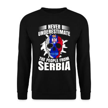Serbia - Unisex Sweatshirt - black - Front - Alina (178cm) & Michal (187cm)
