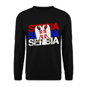 Serbie Drapeau Balkans Yougoslavie Srbija Cadeau - Sweat-shirt Unisexe - noir - Devant - Alina (178cm) & Michal (187cm)