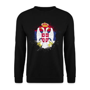 Serbie Belgrade Armoiries Serbia Srbija Jugo cadeau - Sweat-shirt Unisexe - noir - Devant - Alina (178cm) & Michal (187cm)