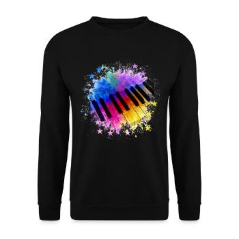 Piano Tshirt Piano piano piano numérique cadeau - Sweat-shirt Unisexe - noir - Devant - Alina (178cm) & Michal (187cm)