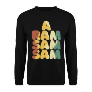 Aramsamsam Kindergarten Kinderlied Kita - Unisex Pullover - Schwarz - Vorne - Alina (178cm) & Michal (187cm)