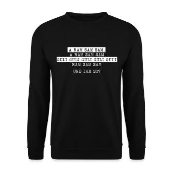 Aramsamsam jardin d’enfants Kinderlied Kita - Sweat-shirt Unisexe - noir - Devant - Alina (178cm) & Michal (187cm)