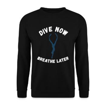 Freediving Apnoetauchen für Freitaucher - Unisex Pullover - Schwarz - Vorne - Alina (178cm) & Michal (187cm)