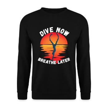Freediving Apnoetauchen für Freitaucher - Unisex Pullover - Schwarz - Vorne - Alina (178cm) & Michal (187cm)