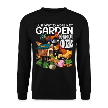 Jardinage & poulets amateurs de jardin cadeau - Sweat-shirt Unisexe - noir - Devant - Alina (178cm) & Michal (187cm)