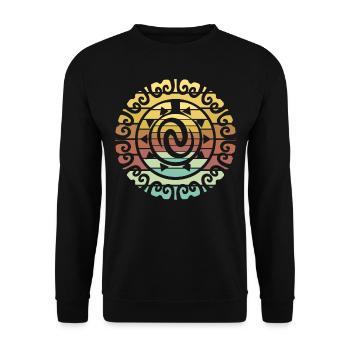 Maori Tattoo Dolphin Whale - Unisex Sweatshirt - black - Front - Alina (178cm) & Michal (187cm)