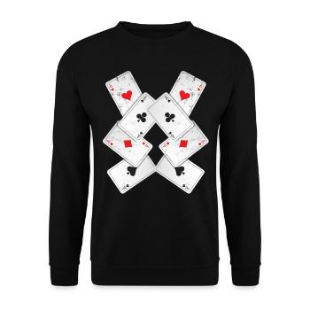 Poker Blackjack Cards Royal Flush Gambling Casino - Unisex Sweatshirt - black - Front - Alina (178cm) & Michal (187cm)