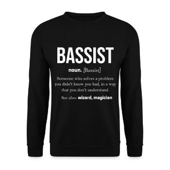 Bassist Guitarist Basser Double Bass Gift Bass - Unisex Sweatshirt - black - Front - Alina (178cm) & Michal (187cm)