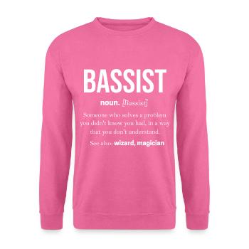 Bassiste guitariste Basser Contrebasse cadeau basse - Sweat-shirt Unisexe - rose - Devant