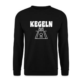 Kegeln Kegler Kegelbahn Spruch - Unisex Pullover - Schwarz - Vorne - Alina (178cm) & Michal (187cm)