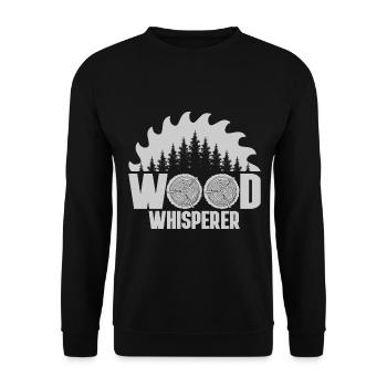 Wood Whisperer Holzfäller Geschenk - Unisex Pullover - Schwarz - Vorne - Alina (178cm) & Michal (187cm)