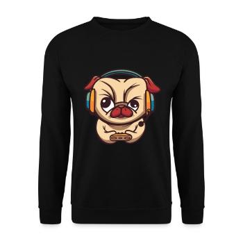 Brawlen Hund Brawl Gamer Zocken Gaming Game Dog - Unisex Sweatshirt - black - Front - Alina (178cm) & Michal (187cm)