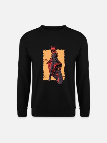 Motorrad Fahrerin Biker Bikerin - Unisex Pullover - Schwarz