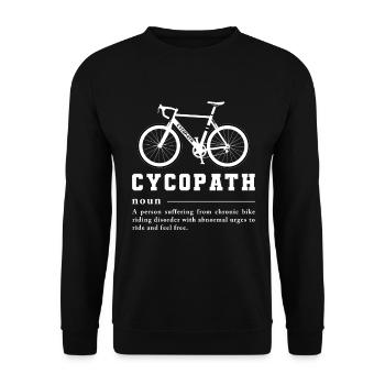 Cycopath Road Bike Funny Cycling Gifts - Unisex Sweatshirt - black - Front - Alina (178cm) & Michal (187cm)