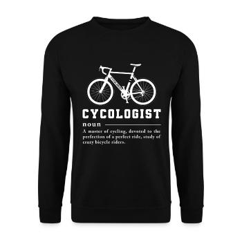Zykologe bedeutet Rennrad Gravel Bike Radfahrer - Unisex Pullover - Schwarz - Vorne - Alina (178cm) & Michal (187cm)