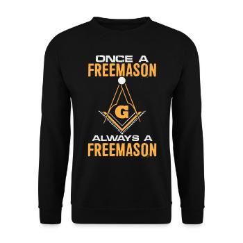 Once A Freemason Always A Freemason Freemasonry - Unisex Pullover - Schwarz - Vorne - Alina (178cm) & Michal (187cm)