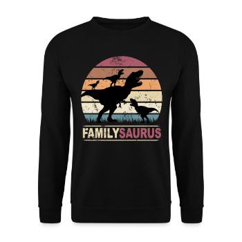 FamilySaurus - Family Saurus Family Dinosaur - Unisex Sweatshirt - black - Front - Alina (178cm) & Michal (187cm)