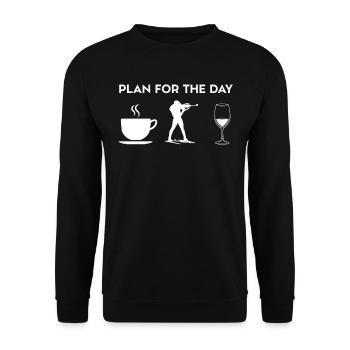 Café drôle Biathlon Biathlon vin - Sweat-shirt Unisexe - noir - Devant - Alina (178cm) & Michal (187cm)