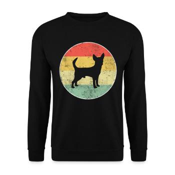Chihuahua Dog Retro - Unisex Sweatshirt - black - Front - Alina (178cm) & Michal (187cm)