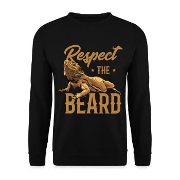 Bartagame Reptil Eidechse Reptilien Geschenk - Unisex Pullover - Schwarz - Vorne - Alina (178cm) & Michal (187cm)