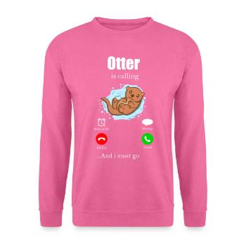 Loutres - Sweat-shirt Unisexe - rose - Devant