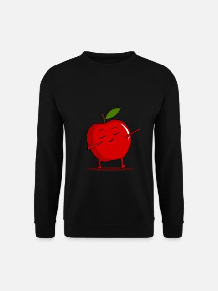 Dabbing roter Apfel - Dab lustige tanzende Frucht - Unisex Pullover - Schwarz