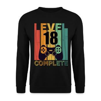 Cadeau majeur 18 ans anniversaire Enfin 18 - Sweat-shirt Unisexe - noir - Devant - Alina (178cm) & Michal (187cm)