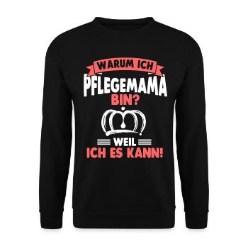 Pflegemutter Ziehmutter Muttertag - Unisex Pullover - Schwarz - Vorne - Alina (178cm) & Michal (187cm)
