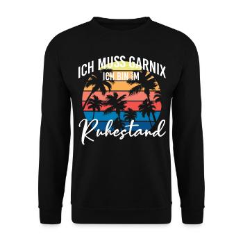 Lustige Rentner Sprüche - Unisex Pullover - Schwarz - Vorne - Alina (178cm) & Michal (187cm)