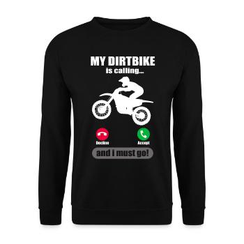 Dirt Bike Phone Joke Motocross papa cadeau - Sweat-shirt Unisexe - noir - Devant - Alina (178cm) & Michal (187cm)