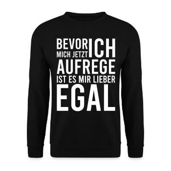 Bevor ich mich aufrege ist es mir lieber egal - Unisex Pullover - Schwarz - Vorne - Alina (178cm) & Michal (187cm)