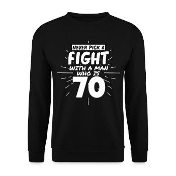 70.Geburtstag Männer 70 Jahre alt Mann - Unisex Pullover - Schwarz - Vorne - Alina (178cm) & Michal (187cm)