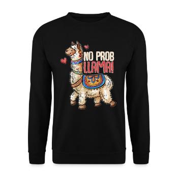lama - Unisex Sweatshirt - black - Front - Alina (178cm) & Michal (187cm)