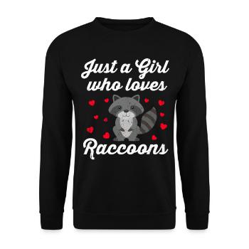 Waschbär Marder Racoon Tier Geschenk Frettchen - Unisex Pullover - Schwarz - Vorne - Alina (178cm) & Michal (187cm)