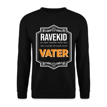 Dad Vater Papa Vatertag Rave Kid Techno Raver Bass - Unisex Pullover - Schwarz - Vorne - Alina (178cm) & Michal (187cm)